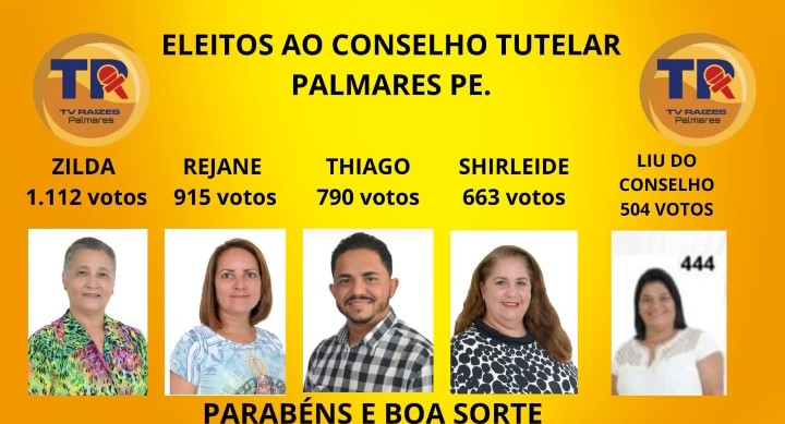  PALMARES: ELEIÇÃO DOS PALMARES: Irmã Zilda conquista vitória avassaladora para o Conselho Tutelar com 1.112 votos.