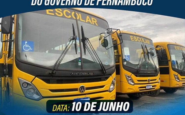  BELÉM DE MARIA: Prefeitura receberá novo ônibus escolar do governo do estado no dia 10 de junho, priorizando a educação no município.